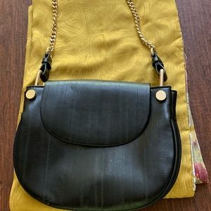 Black and gold shoulder bag
